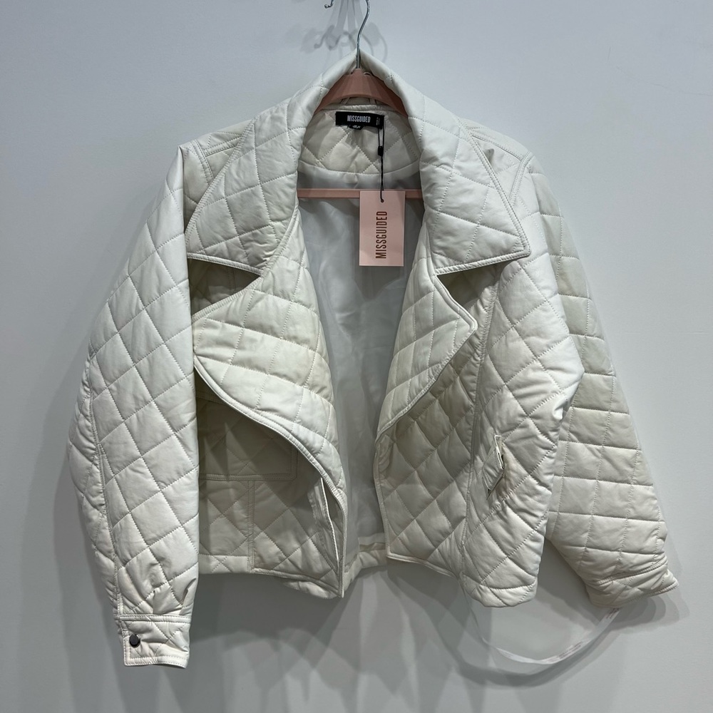 COPY - MISSGUIDED Quilted Buckled Biker Jacket